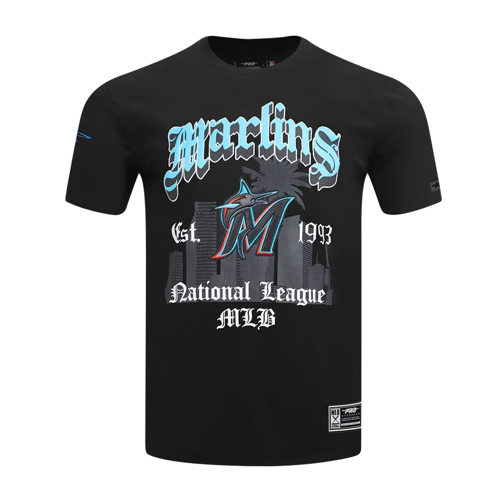 Recycled Fit Royal Ease Miami Marlins Old English Tee -Mens