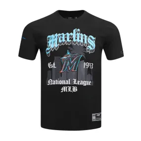 Recycled Fit Royal Ease Miami Marlins Old English Tee -Mens