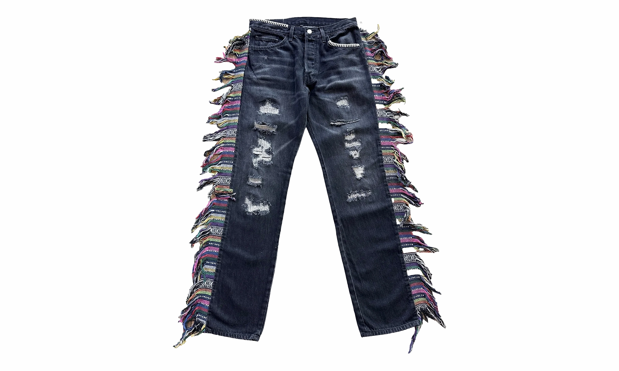 Weekend Vibes Mickey Fringe Jeans "Black"