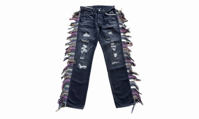 Mickey Fringe Jeans "Black" Simple Attire Weekend Style Smooth
