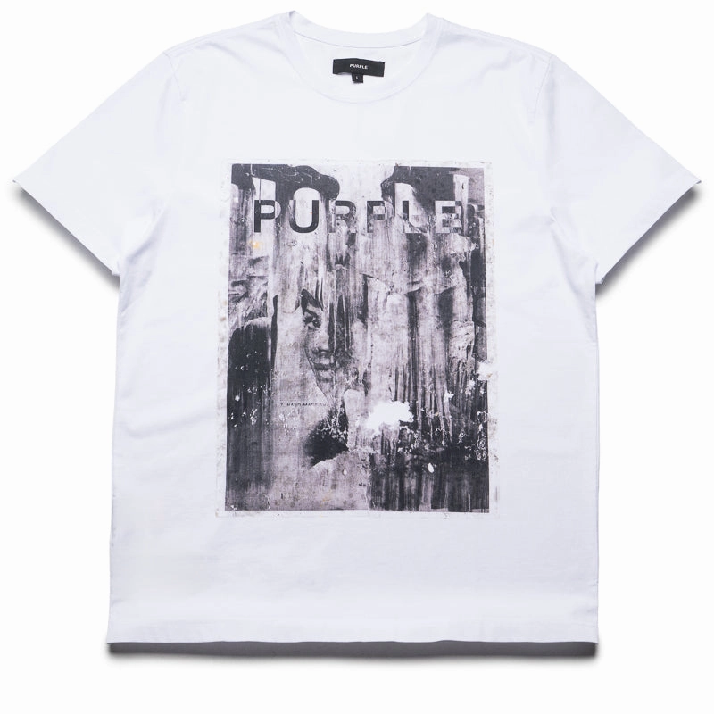 Modern Style tennis event Purple Brand Parking Lot Tee - White