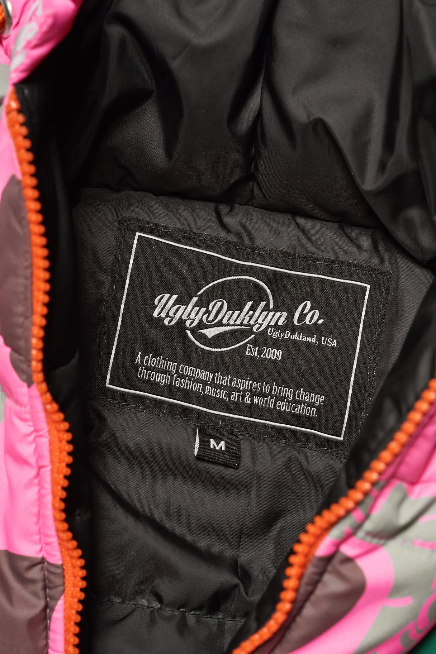 MILITARY CAMO PUFFER JACKET - PINK Smart Wear StretchWaistband