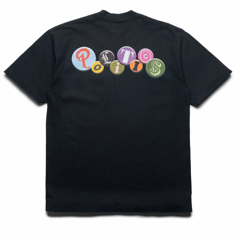 Plus Size Politics Buttons Tee - Black