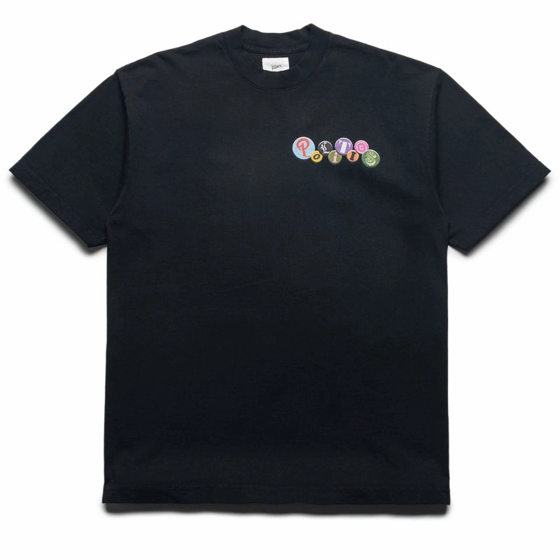 Politics Buttons Tee - Black badminton event neon hem