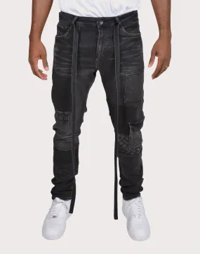 MultiPanelCut MultiPocket System Crysp Denim Stanton Slim Fit Cargo Pants