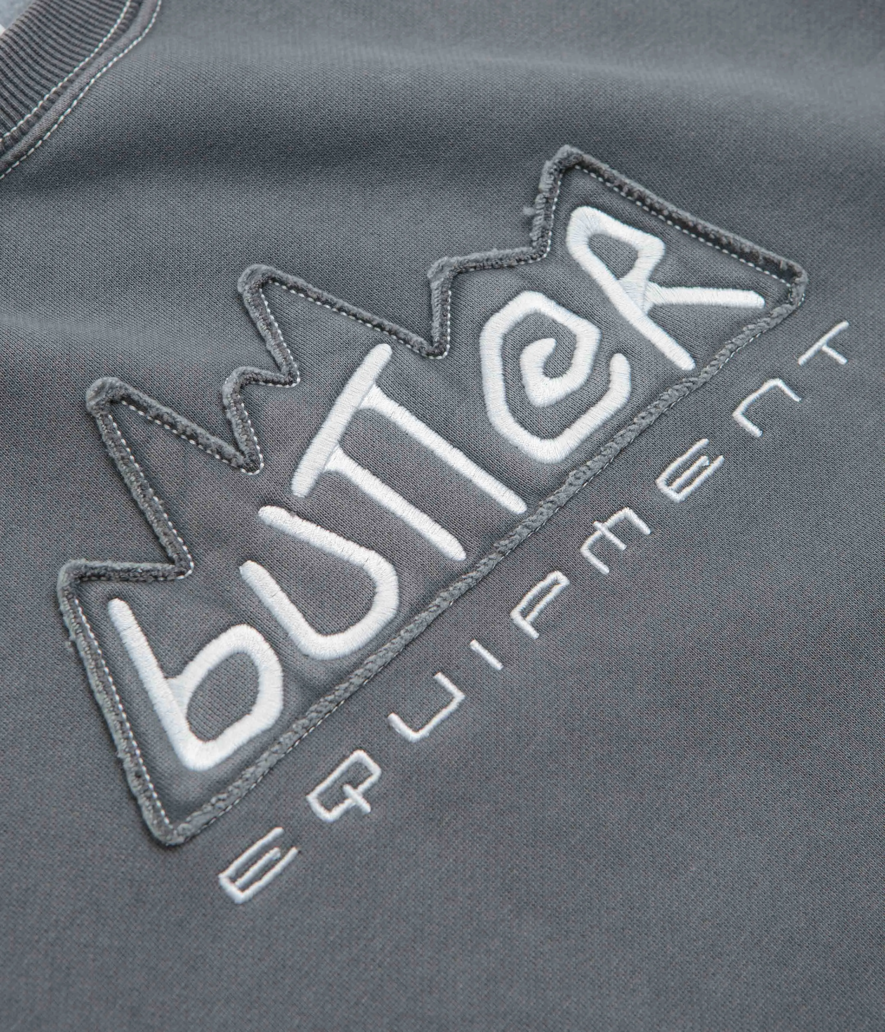Everyday Outfit Essential Bold Butter Goods Equipment Applique Crewneck Sweatshirt - Washed Black