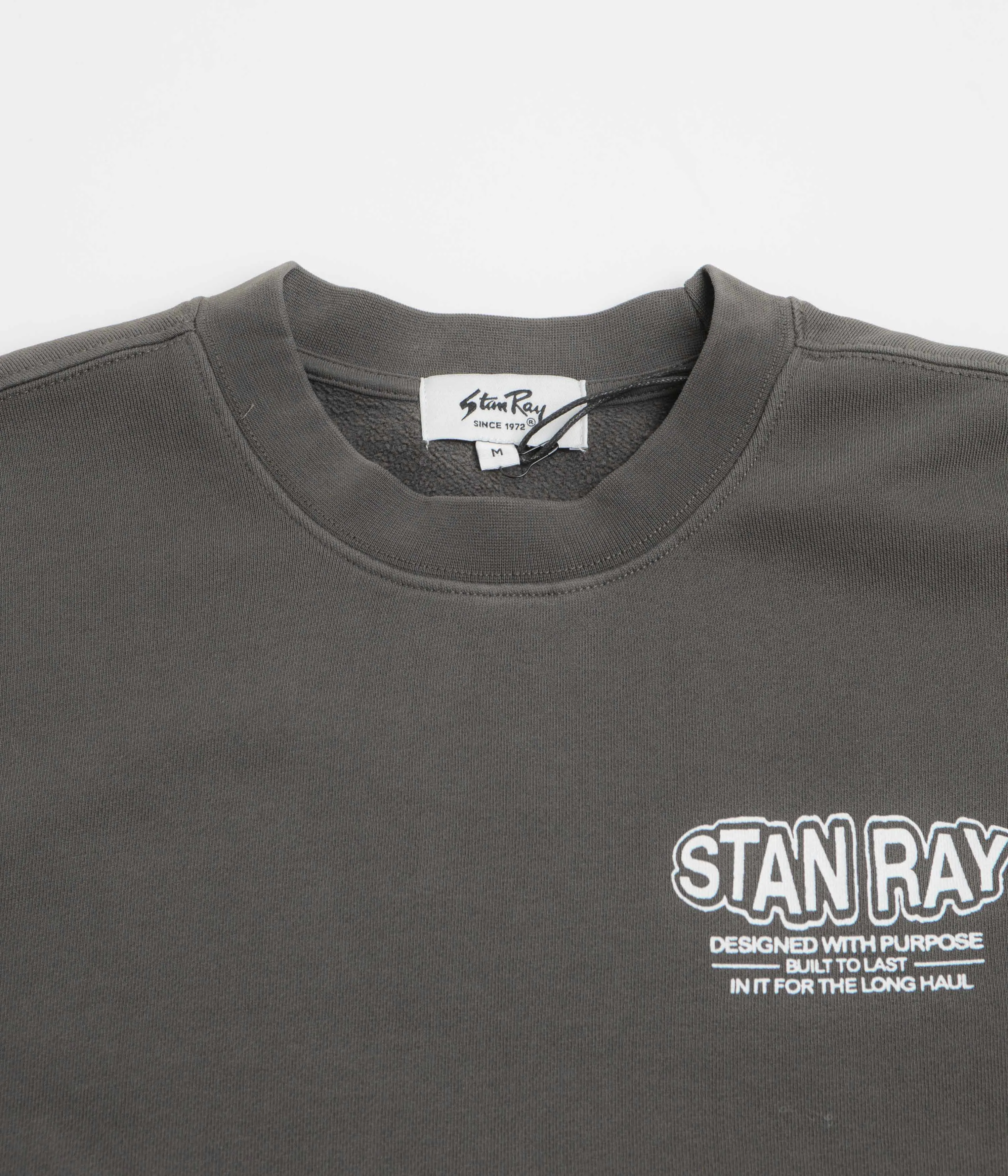 Custom made Satin Stan Ray Long Haul Crewneck Sweatshirt - Washed Black
