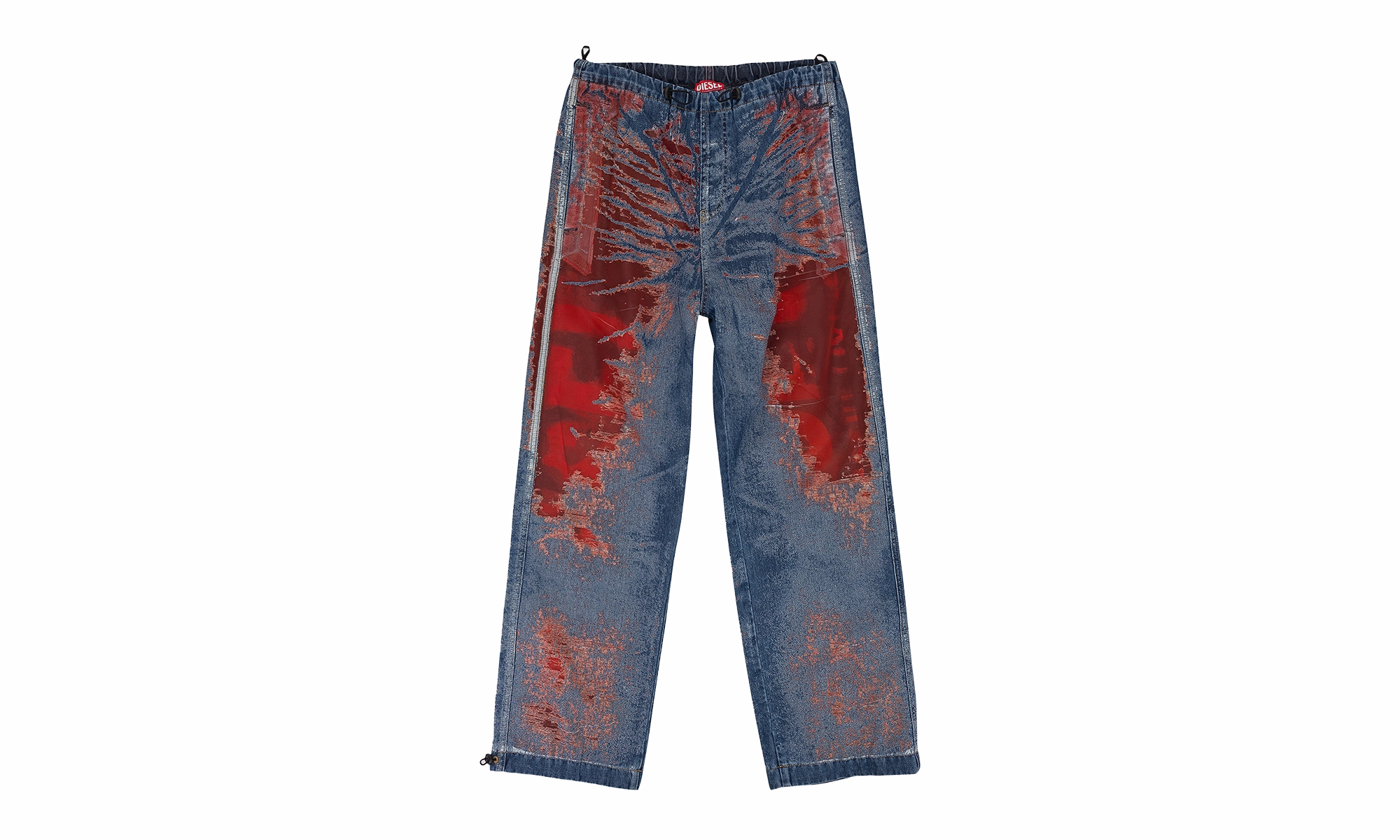MIXED FABRIC RELAXED JEANS "RED" Neutral Autumn Days