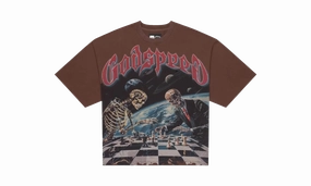 Poise Fit Smooth Yarn Checkmate T-Shirt "Brown Wash"