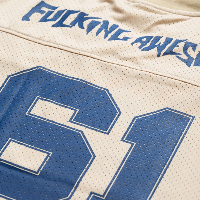 RecycledPolyester Fucking Awesome Stamp Logo Practice Jersey - Cream/Blue
