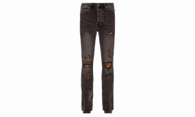 Youth Style Road Trip Outdoor Enthusiast Style Simplicity Angst Fire Patch Jeans "Van Winkle"