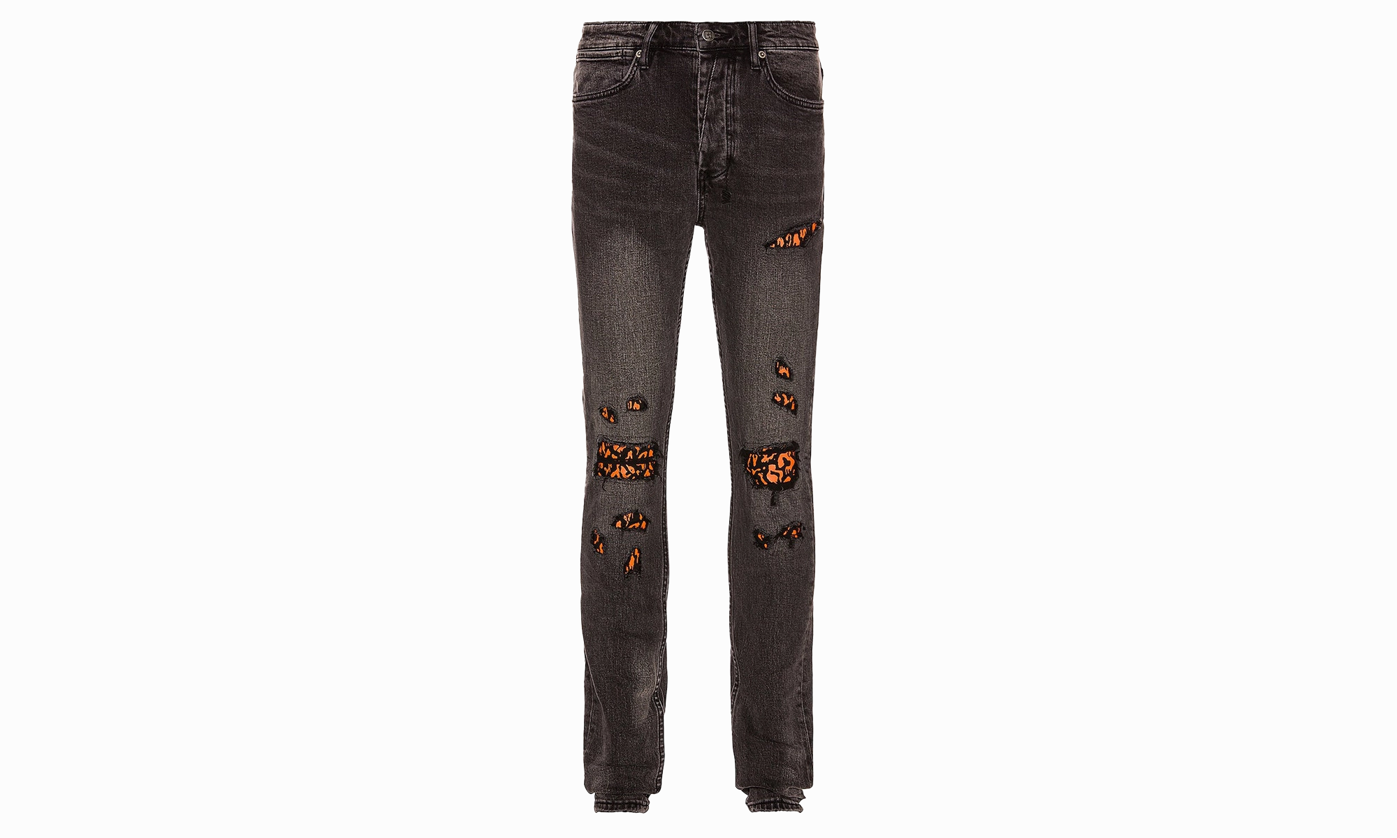 Anti Slip Waistband Angst Fire Patch Jeans "Van Winkle"