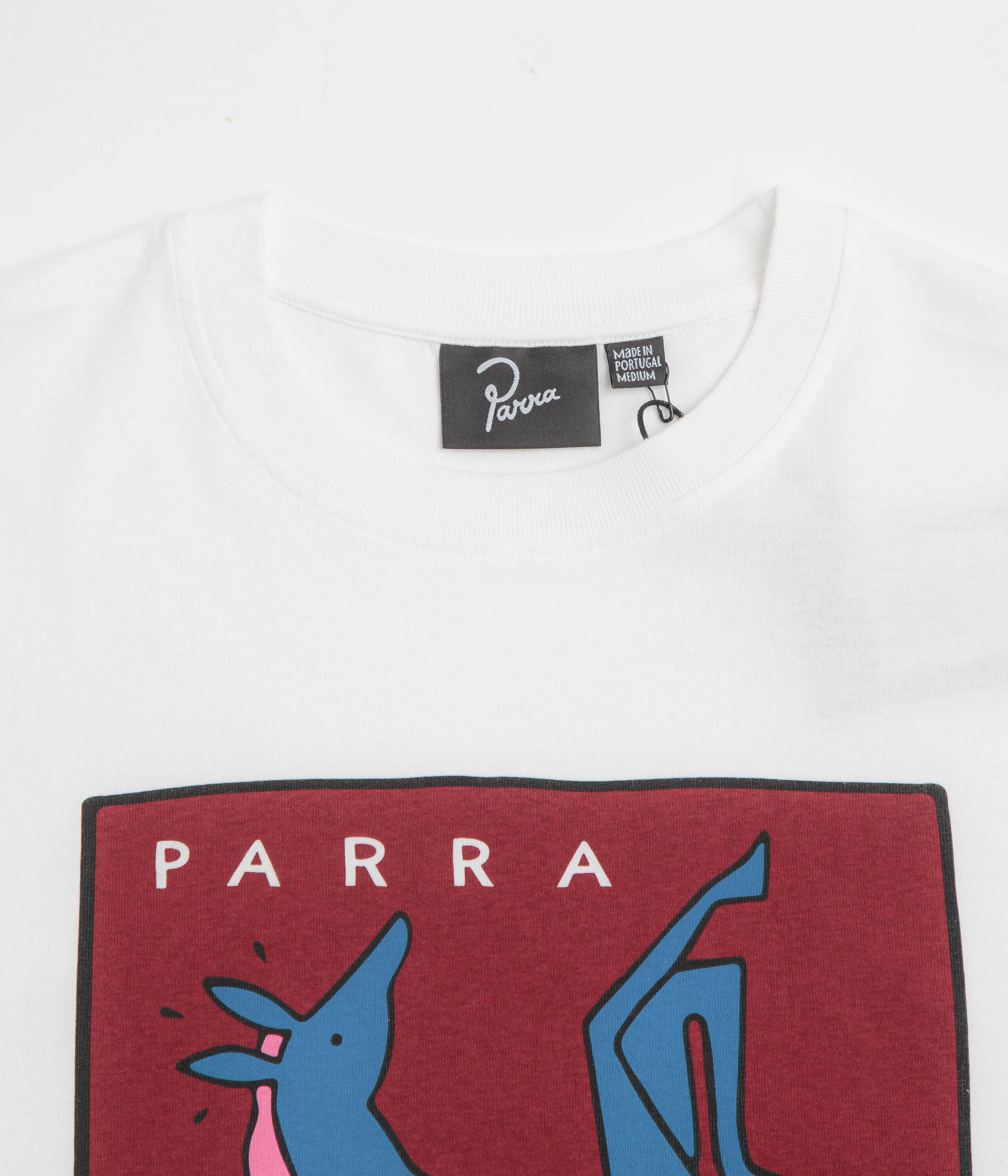 by Parra Vertical Horse T-Shirt - White Flexible Shoulder Construction Pilates