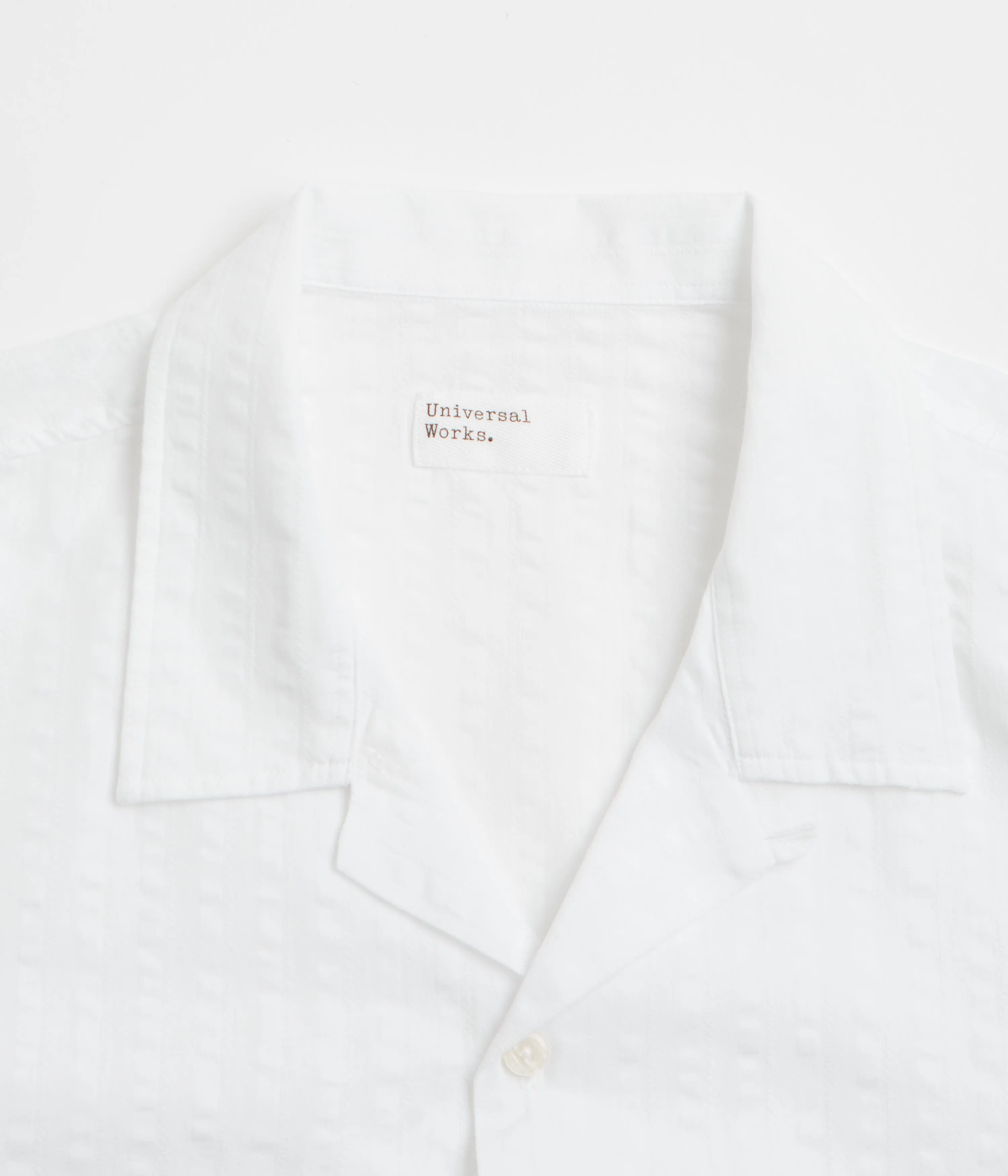 Universal Works Sal Road Shirt - White Round Collar Yoke Design