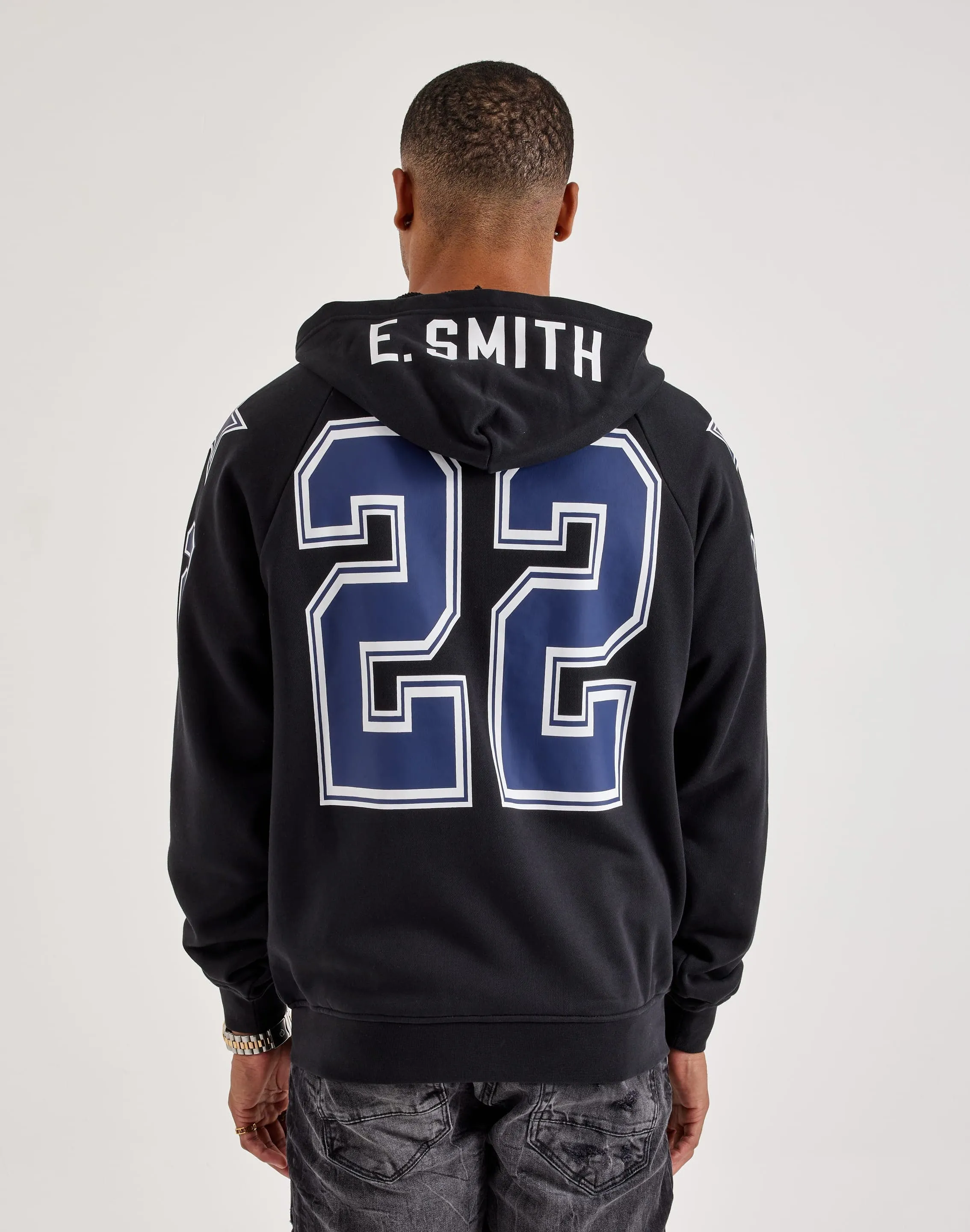 Mitchell & Ness NFL Maxxed Out Raglan Cowboys Emmitt Smith Fleece Hoodie EcoFriendly Material