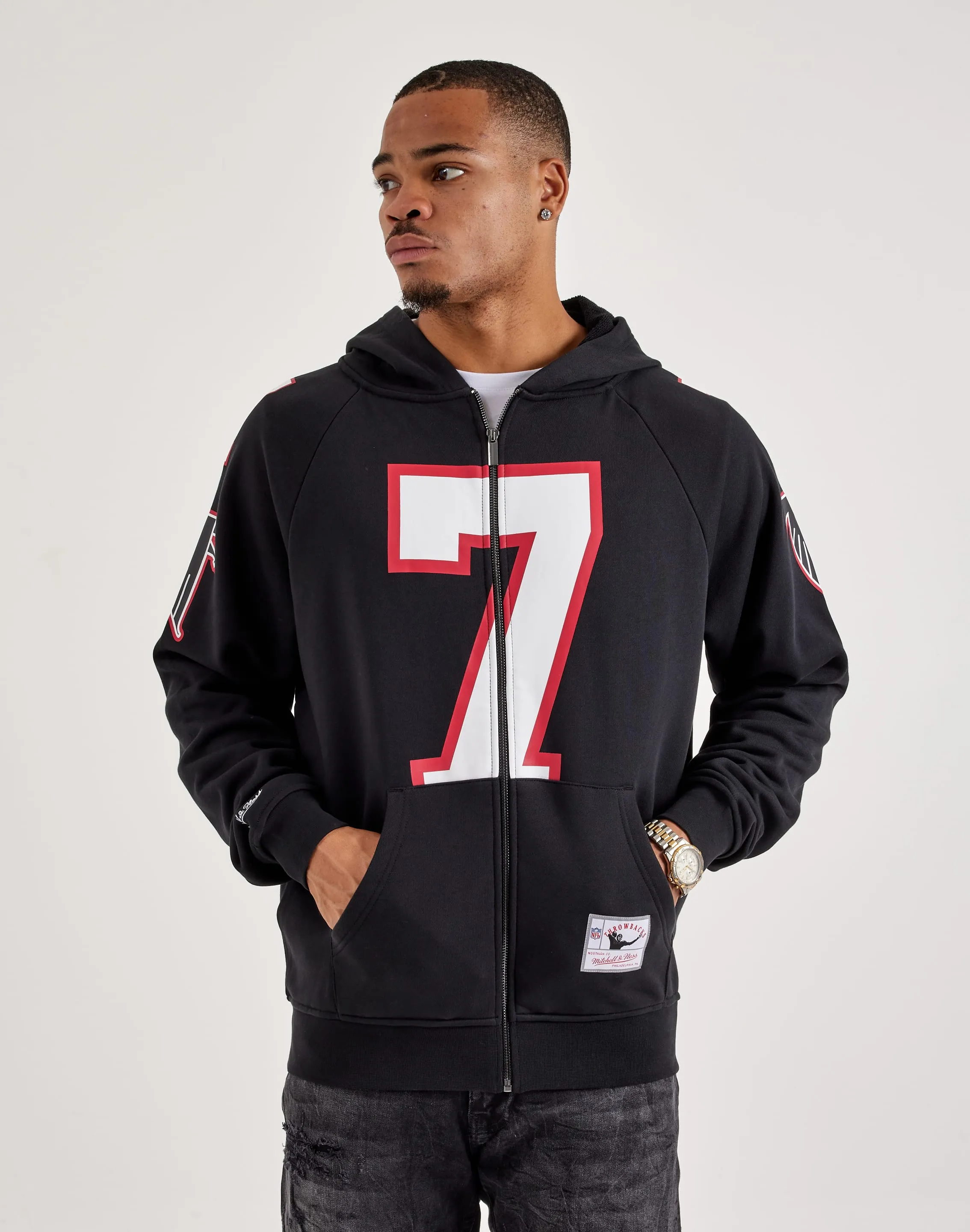 Mitchell & Ness NFL Maxxed Out Raglan Falcons Michael Vick Fleece Hoodie CompressionEnhanced