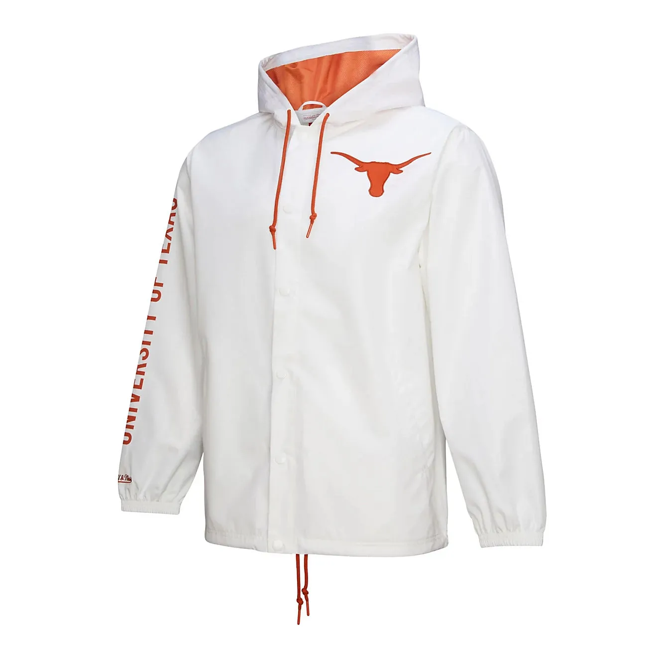 Everyday Active Style WeatherproofZipper Mitchell Ness Texas Longhorns Coaches Full-Snap Hoodie Jacket