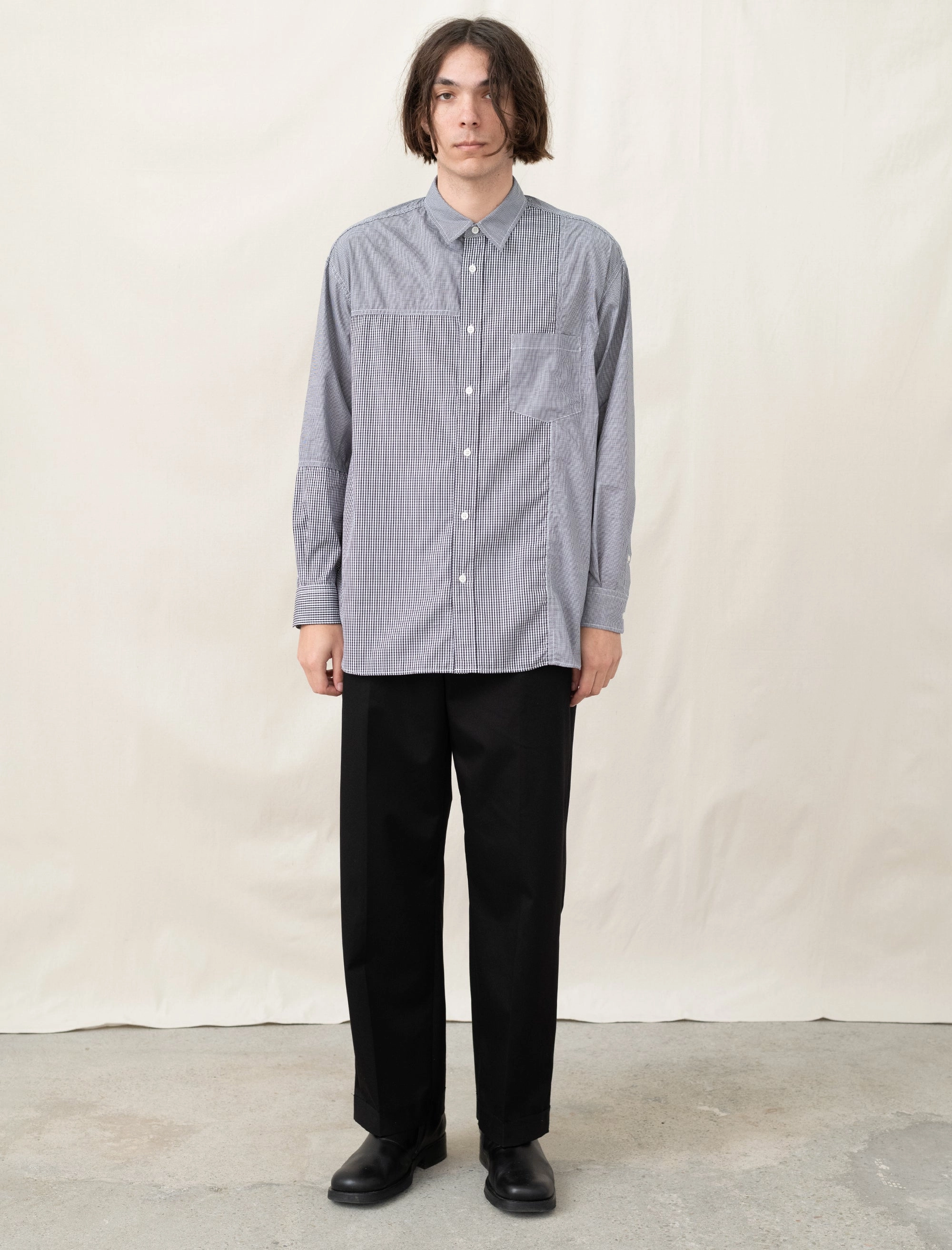 Mixed Plaid Shirt BreathableMesh
