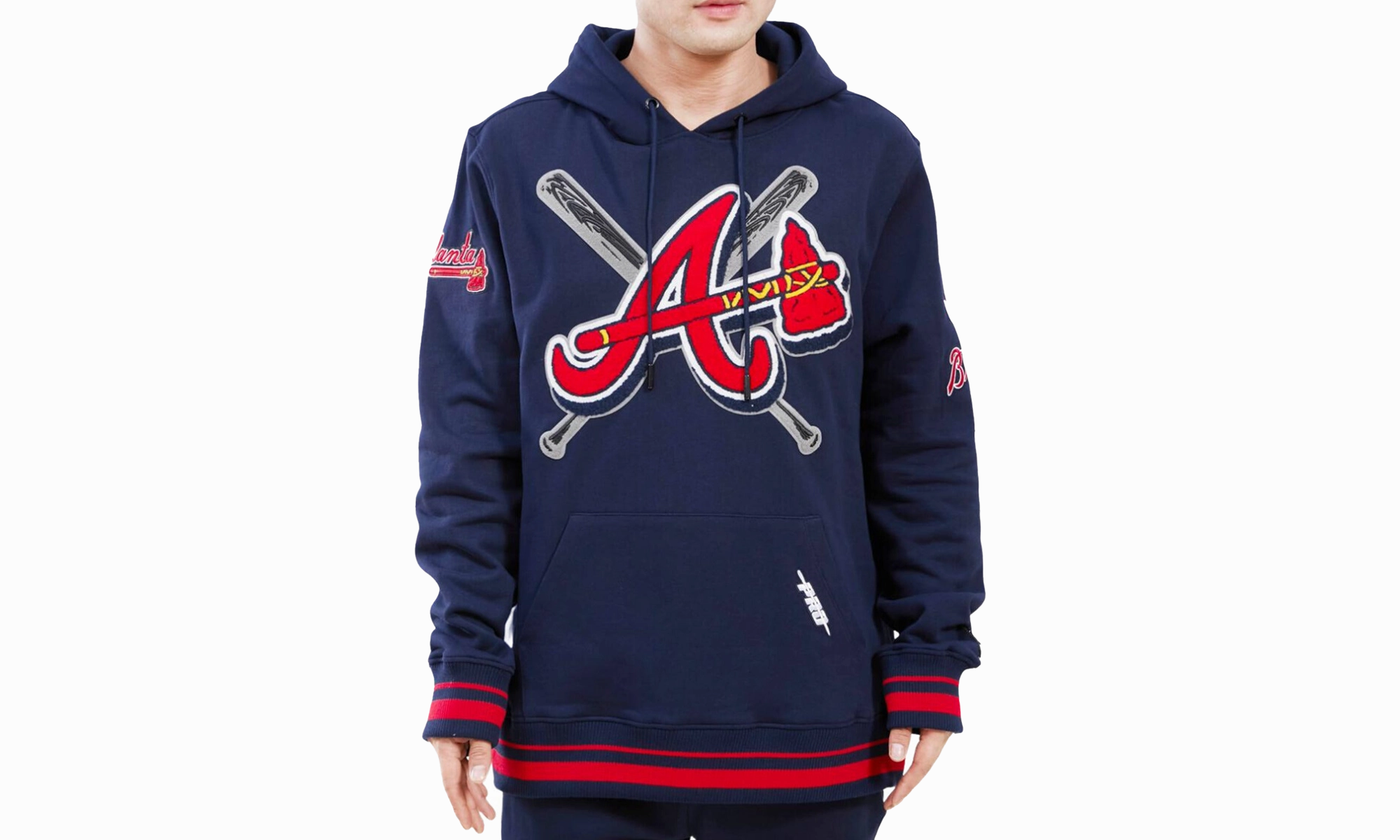 MLB Atlanta Braves Mash Up Logo Navy P/O Hoodie "Navy"