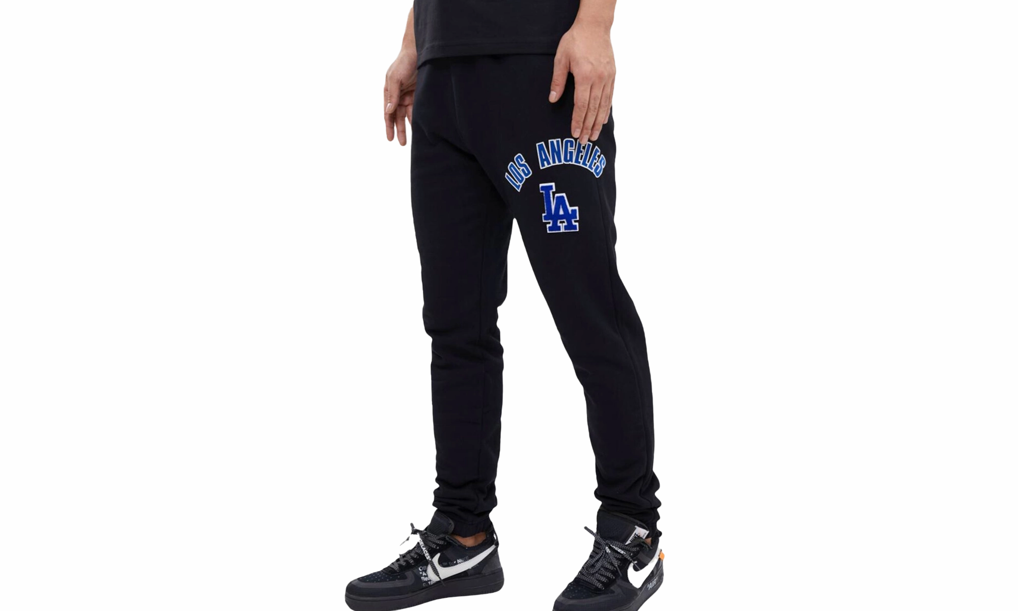 MLB LA Dodgers Stacked Logo Sweatpants "Black"