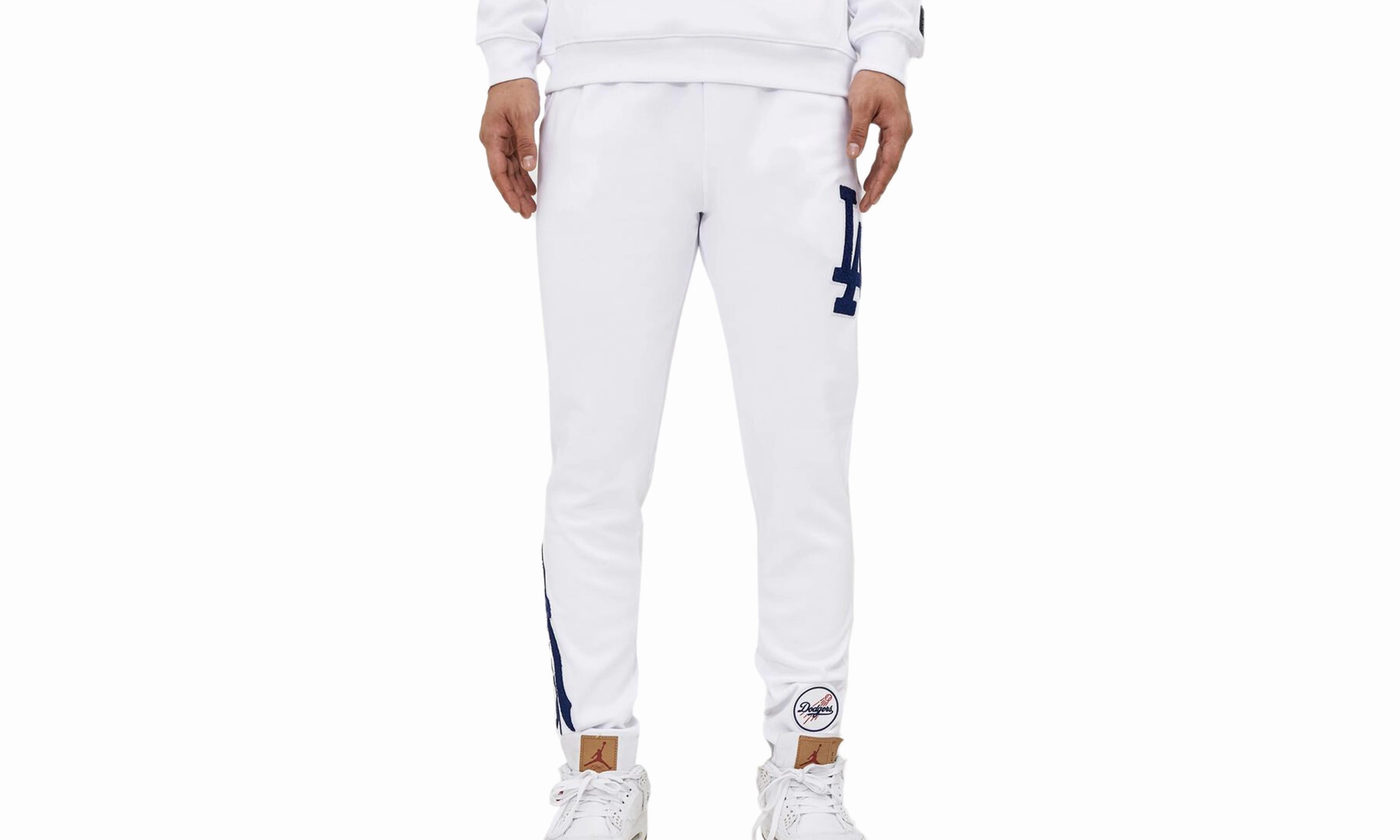 MLB Los Angeles Dodgers Logo Joggers WHT Sweatpants "White"