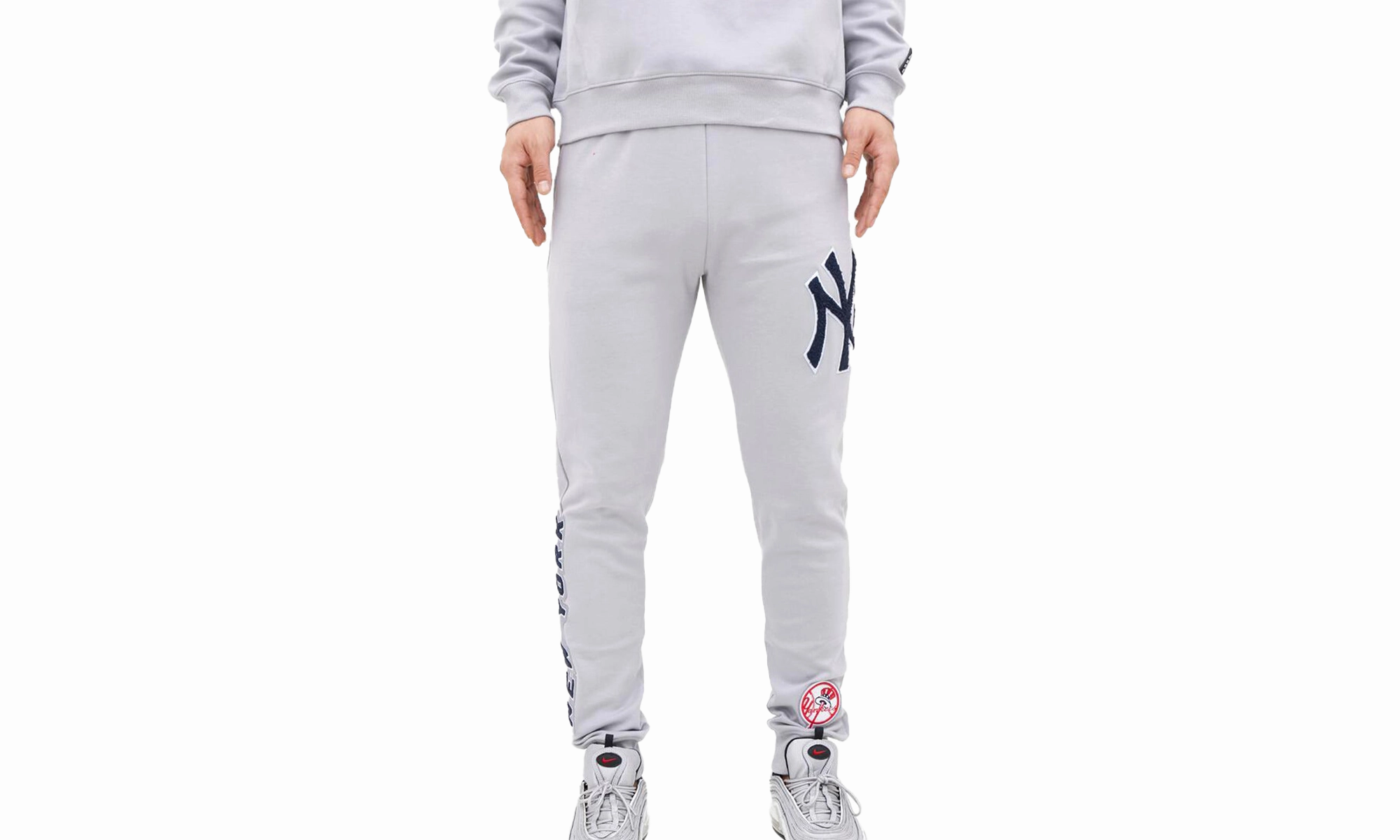 MLB New York Yankees Logo Joggers Sweatpants "Grey"