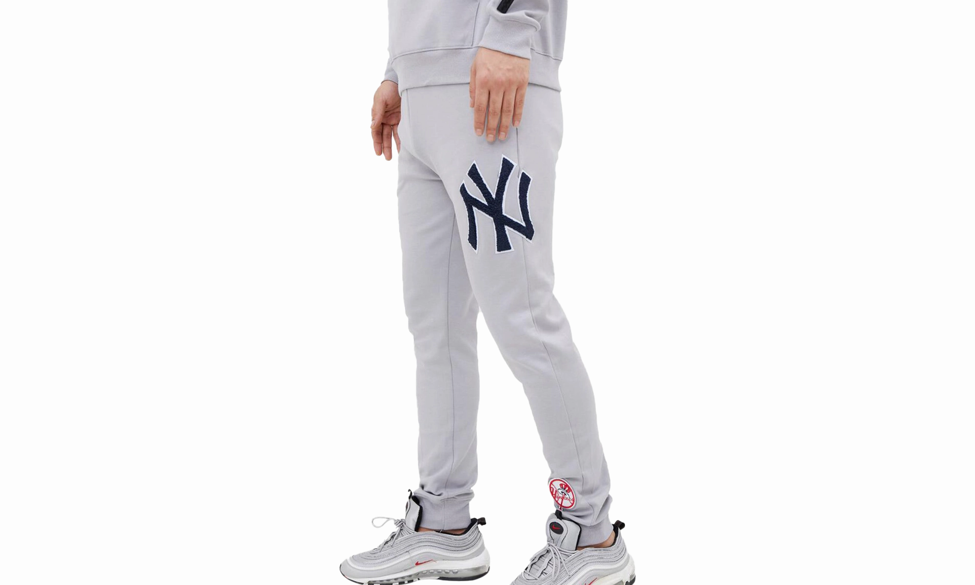 MLB New York Yankees Logo Joggers Sweatpants "Grey"