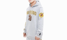 MLB San Diego Padres Stacked Logo Hoodie "Grey"