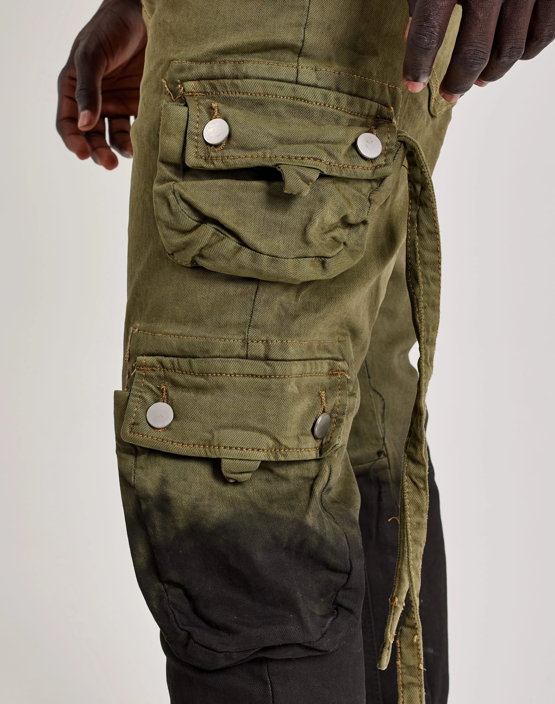 MNML Cargo Flare Denim Pants Compression Fit