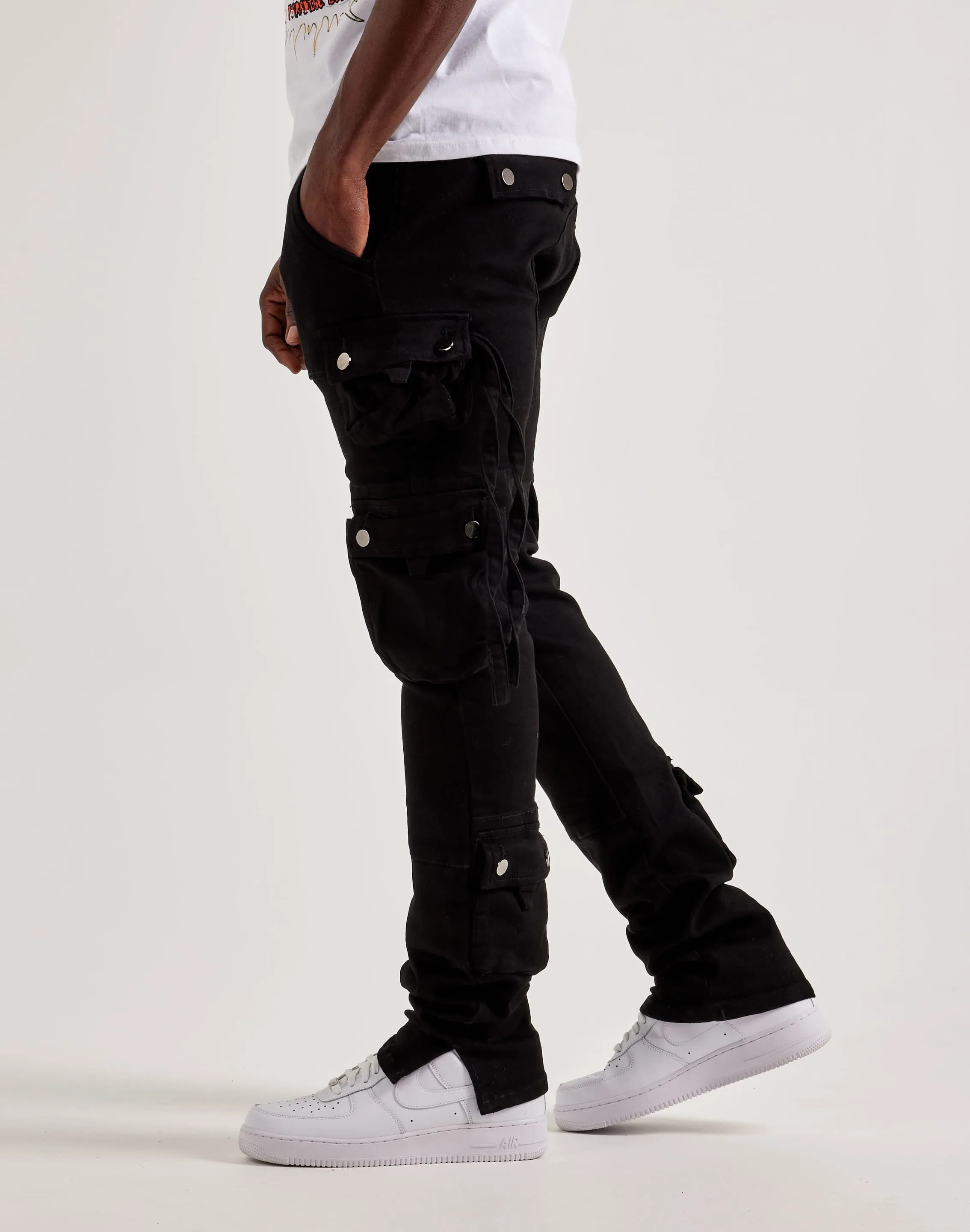 MNML Cargo Straight Denim Jeans ComfortWaistband