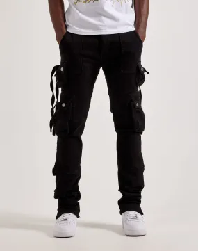 MNML Cargo Straight Denim Jeans HiddenZipperClosure Daily Use