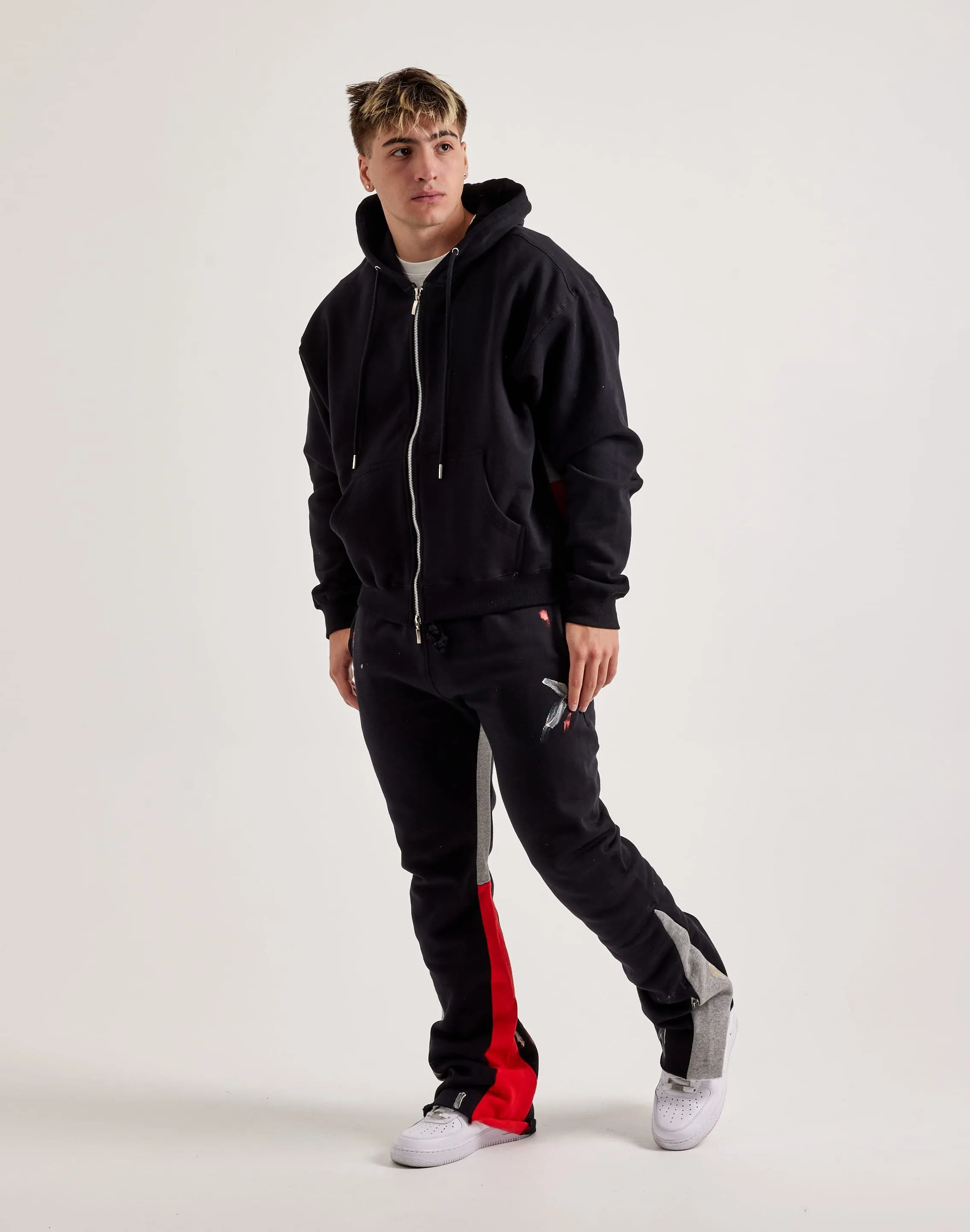 MNML Contrast Bootcut Sweatpants FlatlockStitching