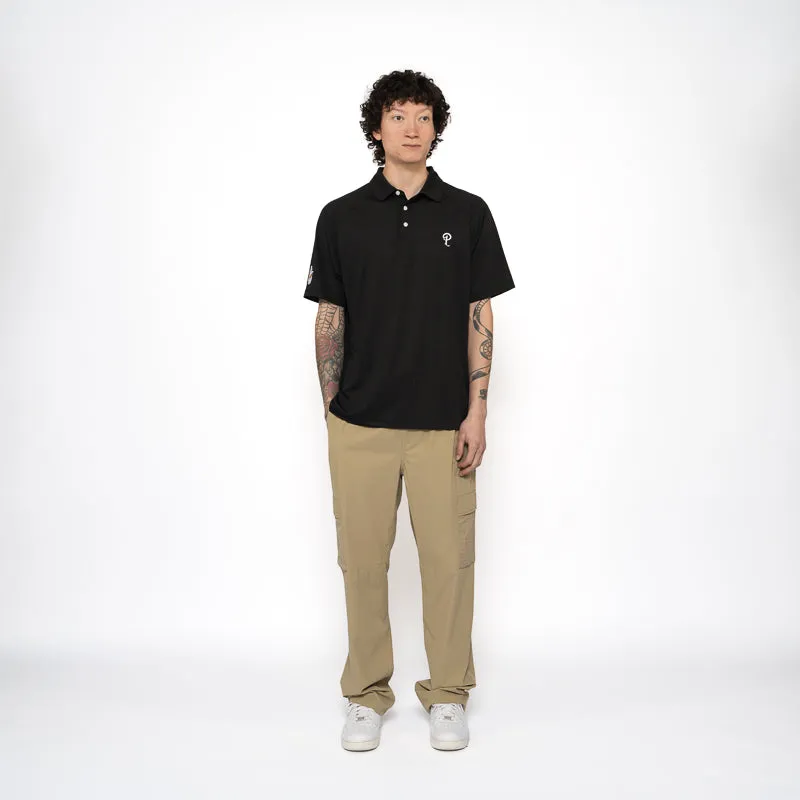 Winter Fashion Malbon Golf Raglan Sleeve Mesh Polo - Black