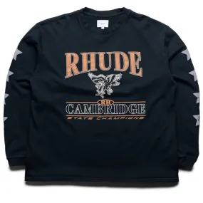 clip Seamless Shoulder Transition Rhude Cambridge State Champs L/S Tee - Vintage Black