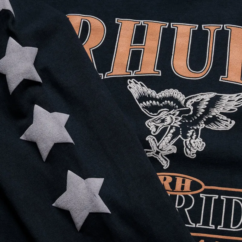 Rhude Cambridge State Champs L/S Tee - Vintage Black stud