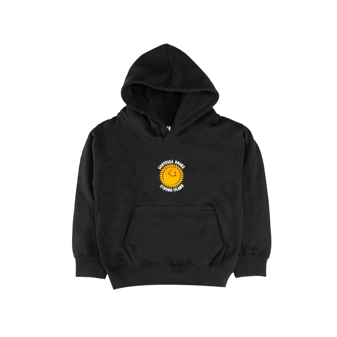 product jewelry adornment Southsea Bronx Strong Island Kids Embroidered Hoodie - Black