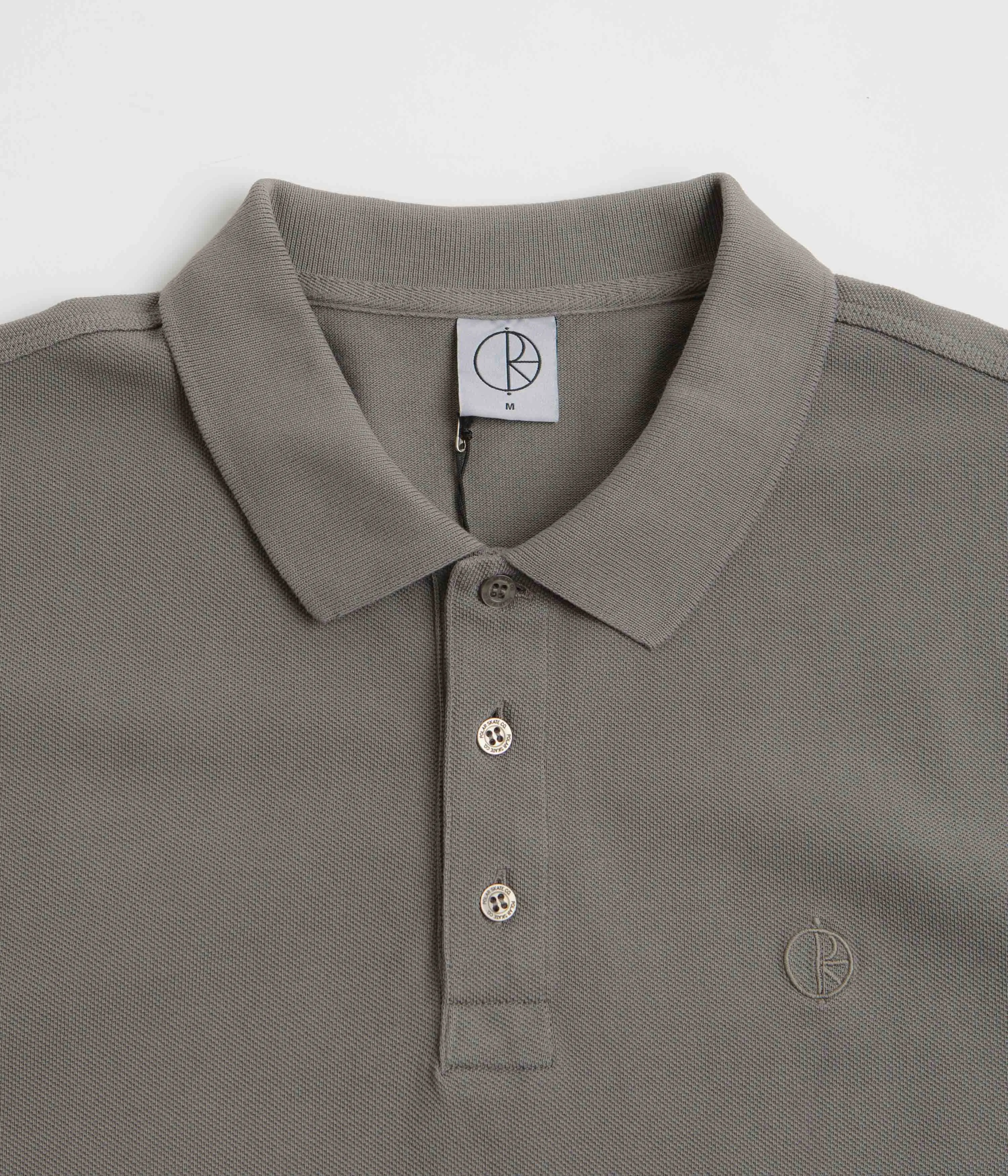Polar Surf Polo Shirt - Washed Grey crew neck