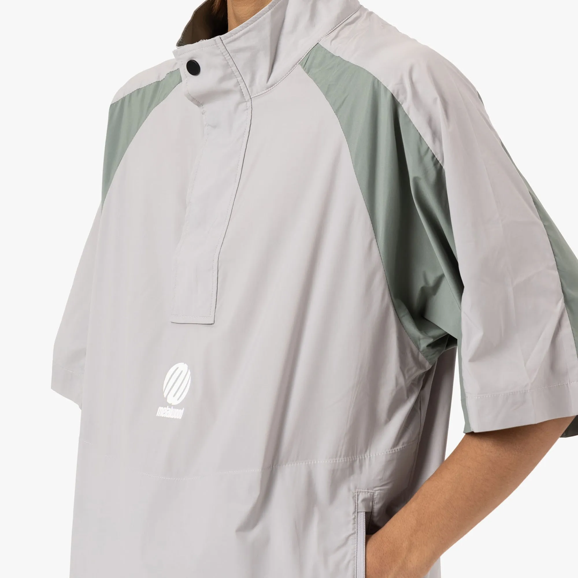Metalwood Short Sleeve Paneled Wind Shirt Titanium / Sage Customizable evening