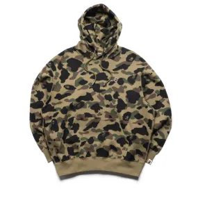 Raw Hem Detail Summer Vacation A Bathing Ape 1st Camo Jacquard One Point Relaxed Fit Hoodie - Green