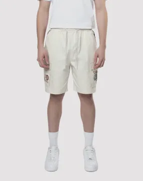 warm fleece Strong Glow Grindhouse Tapestry Trim Twill Shorts