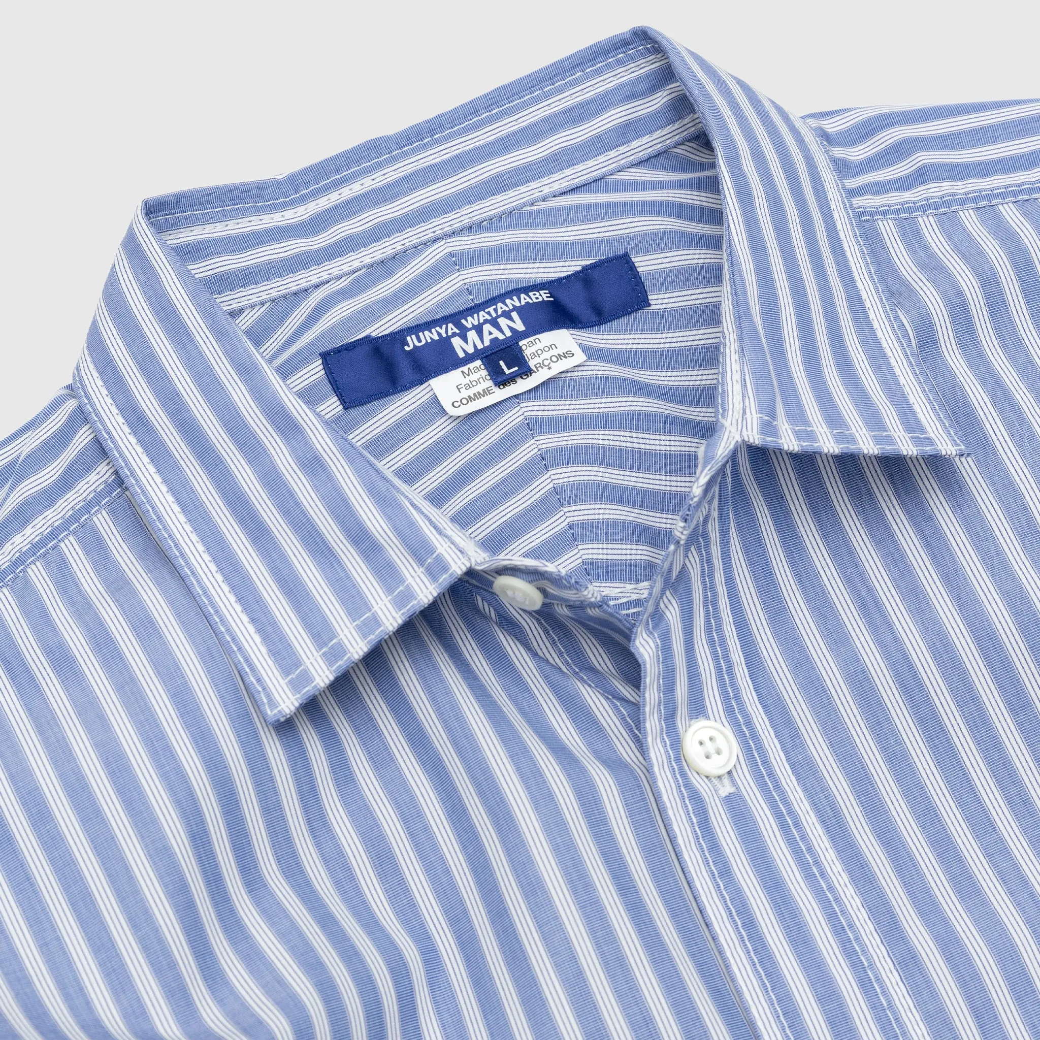 COTTON STRIPED ELBOW PATCH SHIRT Tropical theme