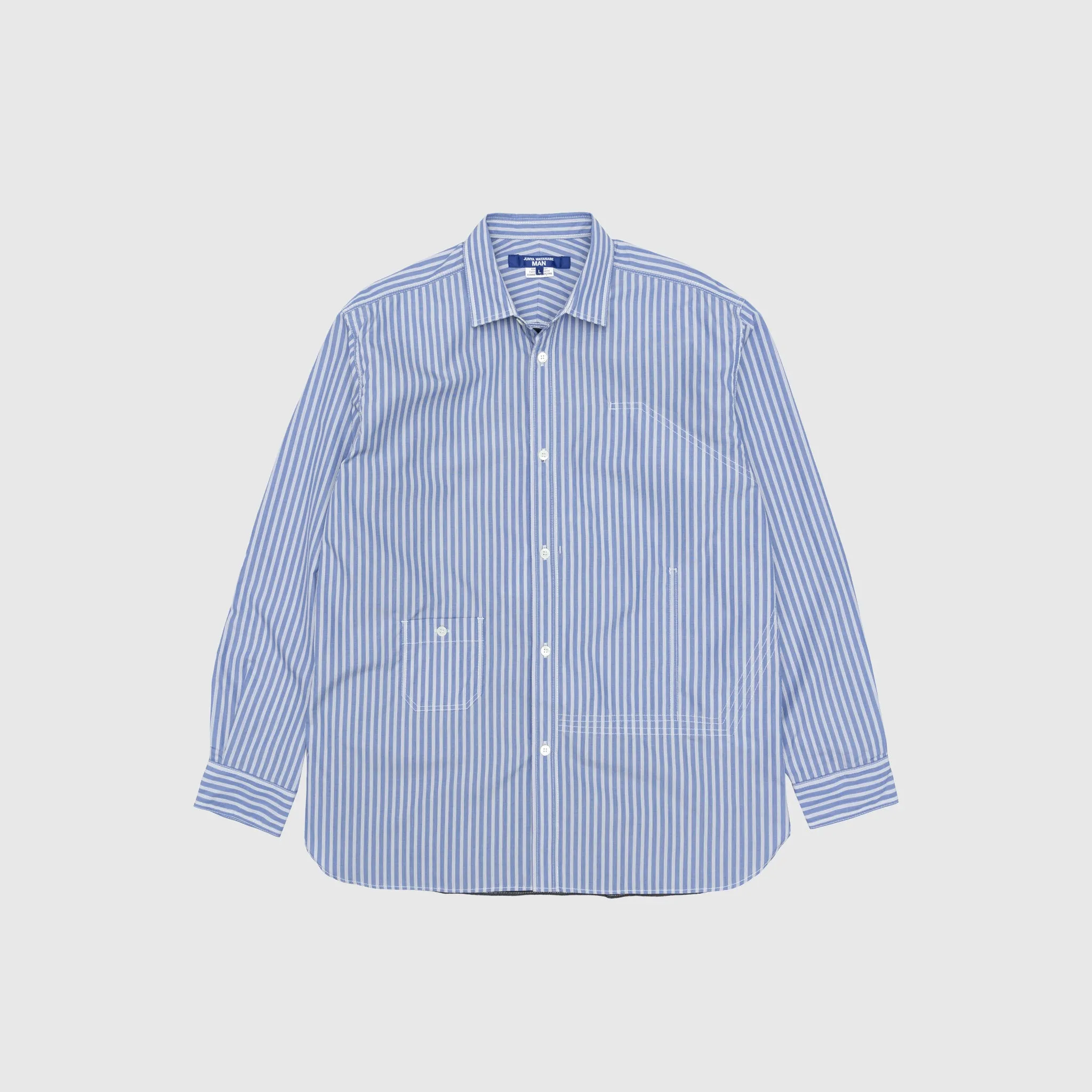 COTTON STRIPED ELBOW PATCH SHIRT Summer Camp