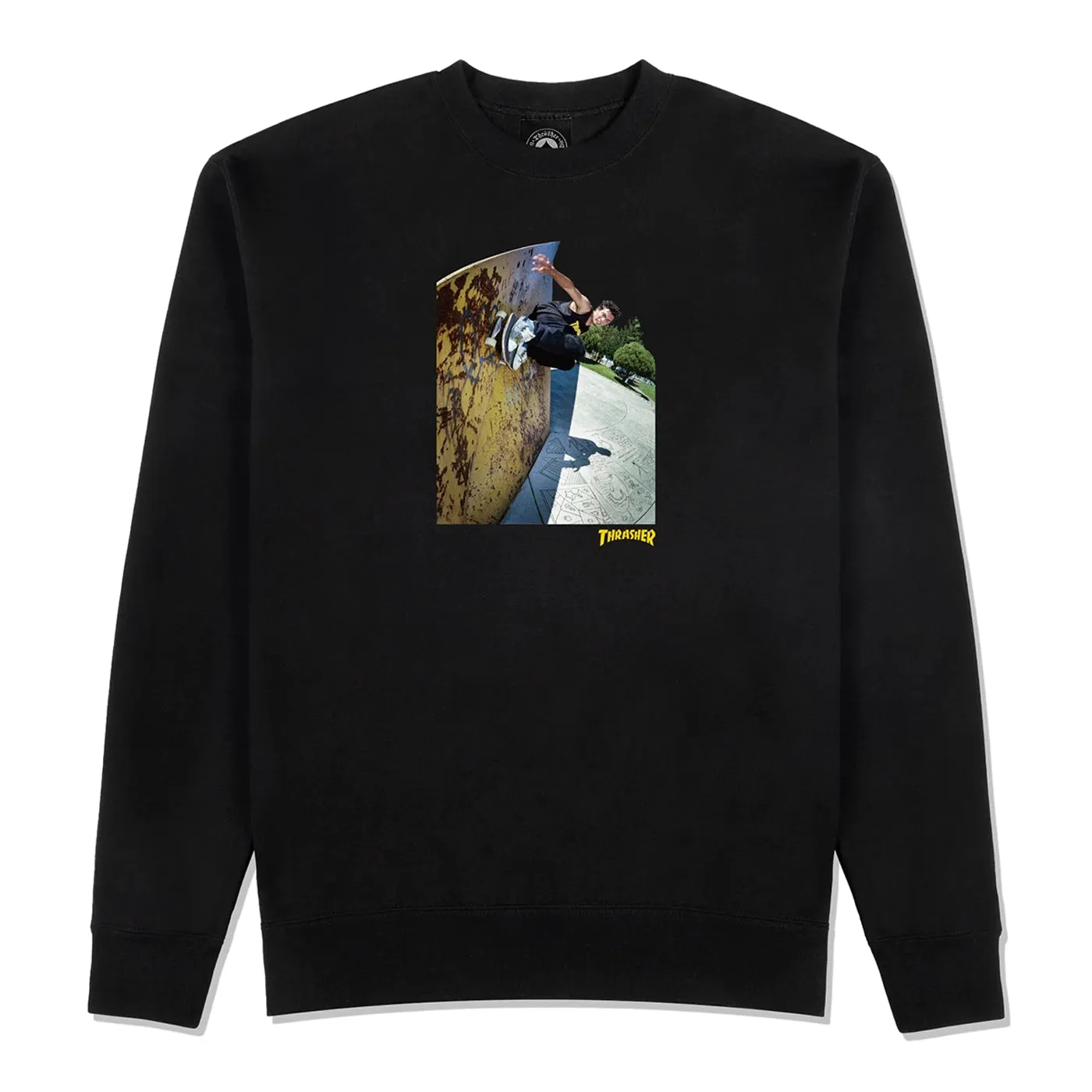 Thrasher Trasher Mic-E Wallride Crew Sweatshirt - Black product snowboarding suitable thrill