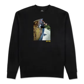 Thrasher Trasher Mic-E Wallride Crew Sweatshirt - Black product lanyard visibility Festival wear