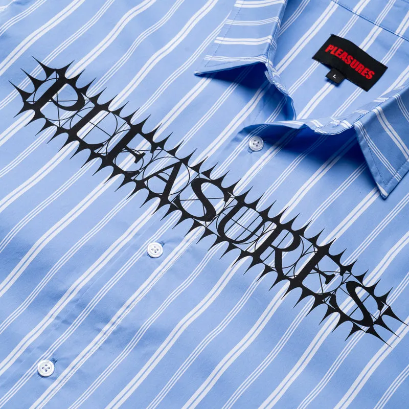 Pleasures Fetch Button Down - Blue Flexible Placket Structure City Exploration