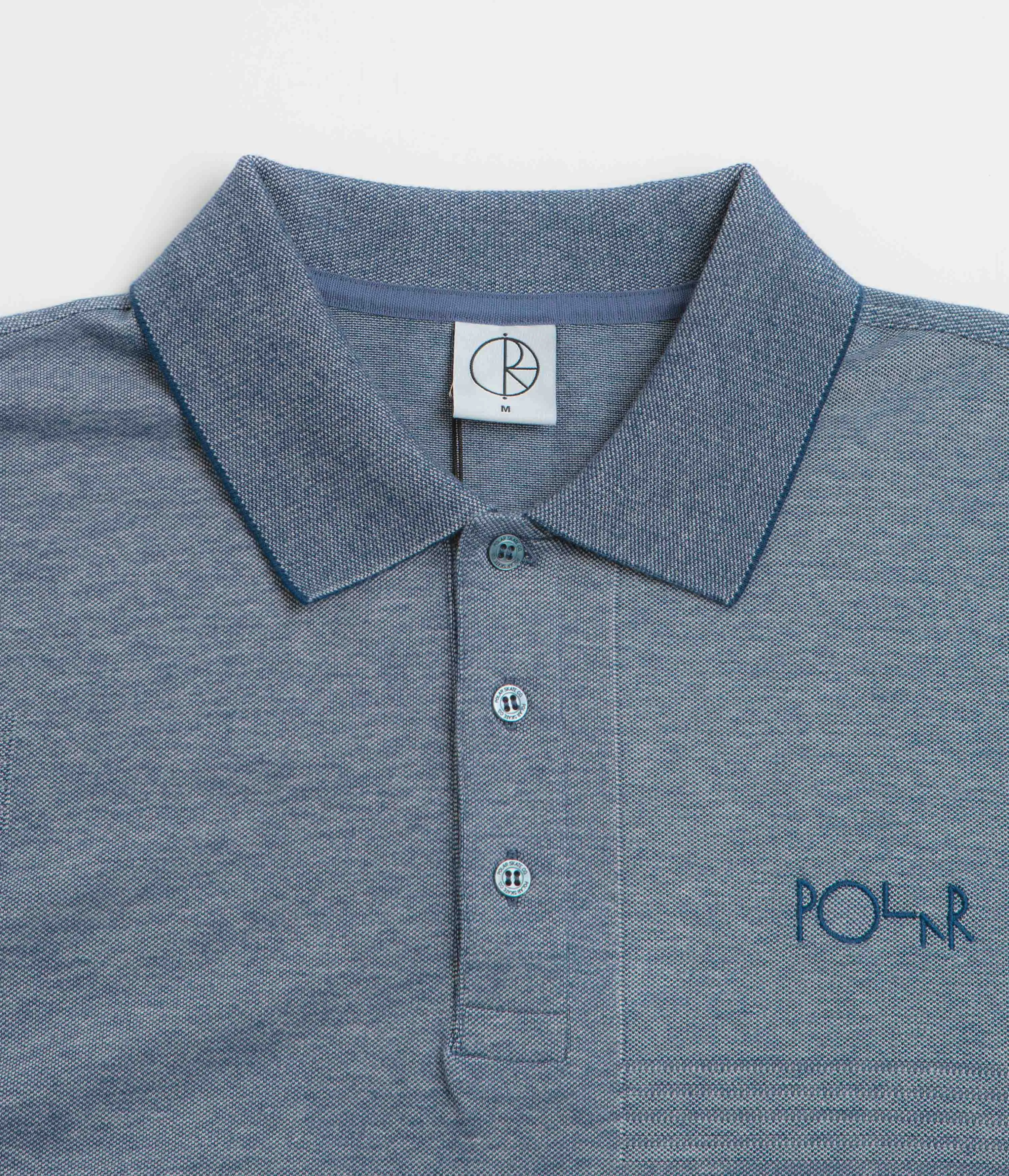 Timeless Classic Edgy Fashion Polar Pique Surf Polo Shirt - Heather Blue