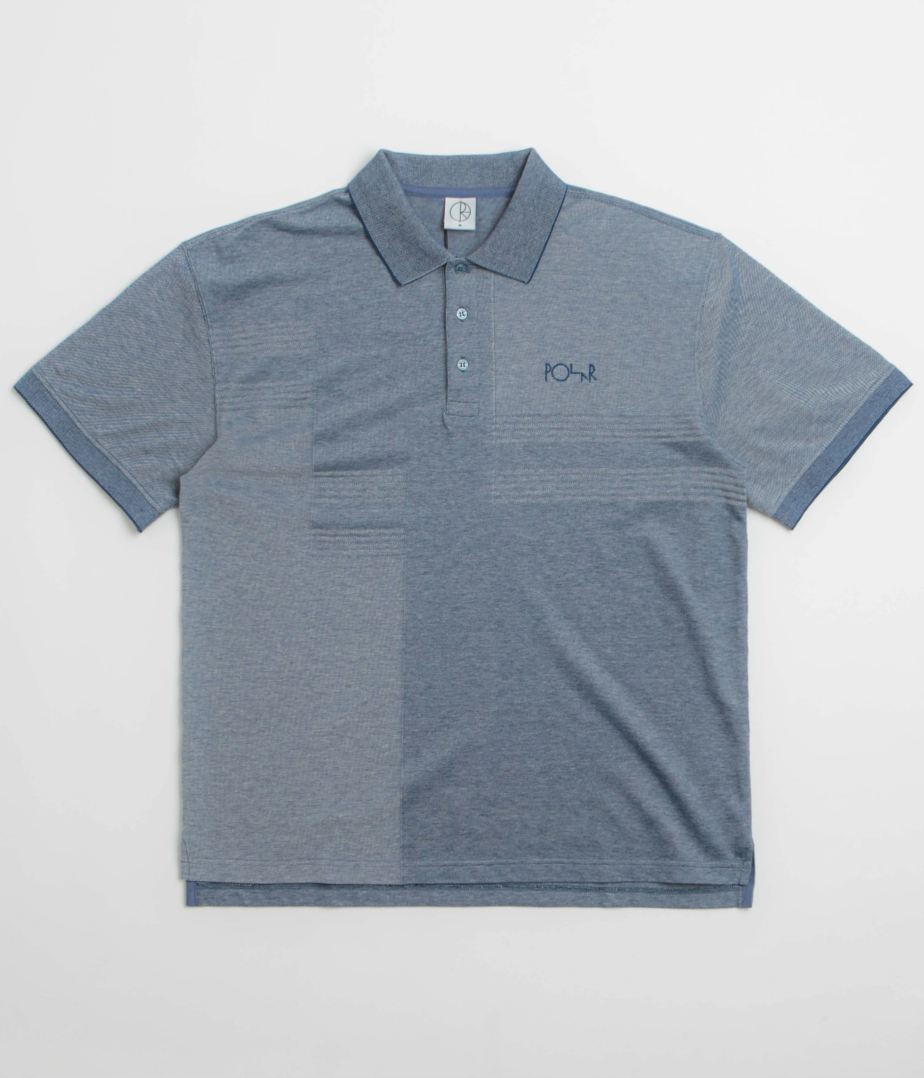 Polar Pique Surf Polo Shirt - Heather Blue Sustainable production Seamless Shoulder