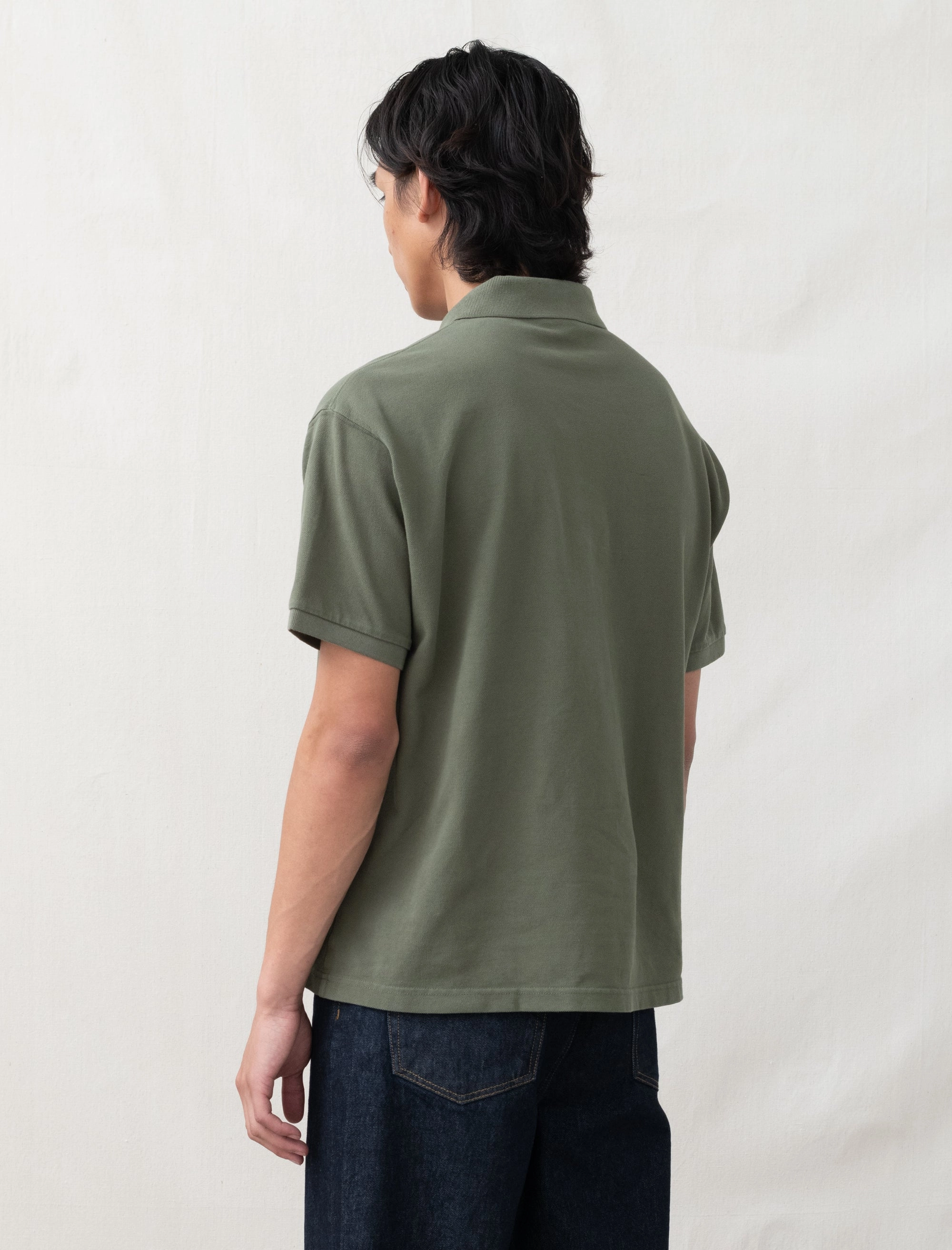 Classic Pique Polo (Green) WaffleWeave Reflective Accent Trim