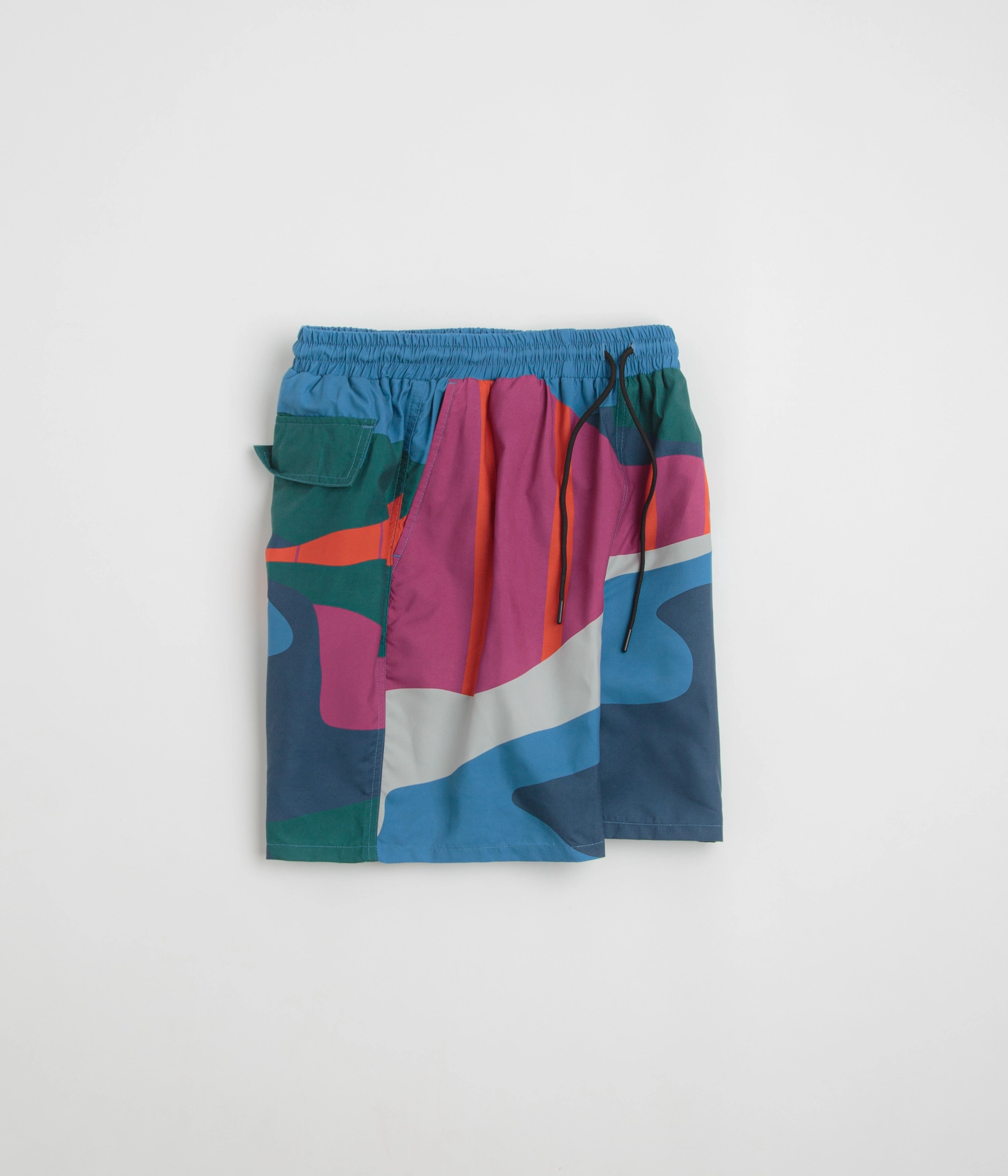 by Parra The Festival Fence Swim Shorts - Blue Simple Cut Lightweight Fabric
