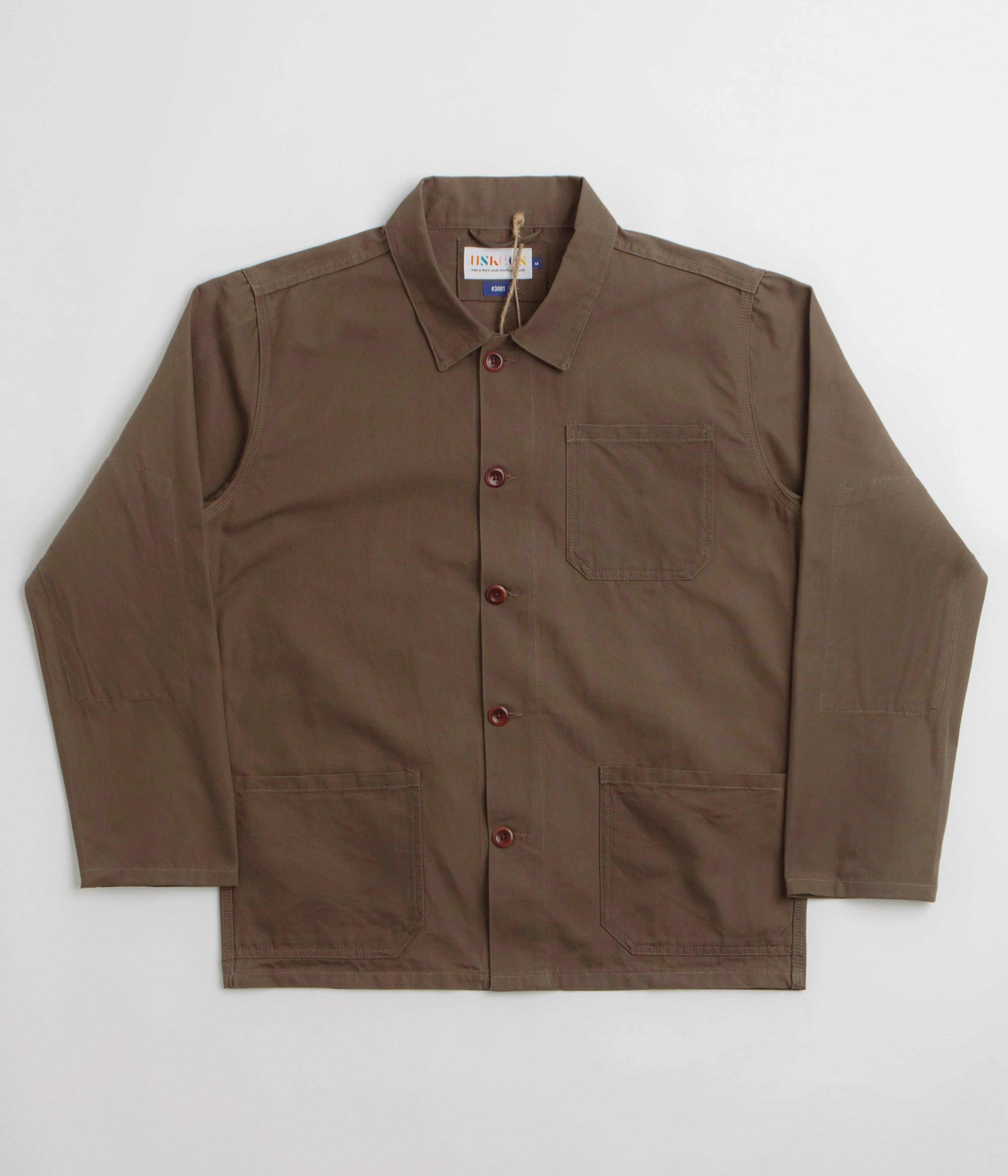 Uskees 3001 Buttoned Overshirt - Dark Taupe University